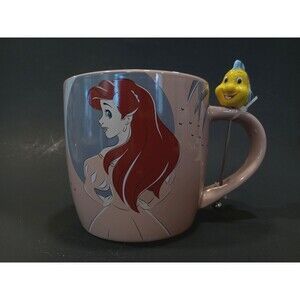 NWT Disney's The Little Mermaid Ariel & Flounder Stirrer Mug by Zrike (AS IS)